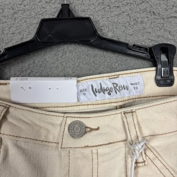 Indigo Rein Juniors' Women's Baggy Denim Jeans Straight Leg Beige Size 0 NWT's - Picture 5 of 8